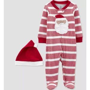 Carters Baby Striped Santa Sleep N Play with Santa Hat NEW 6 Months